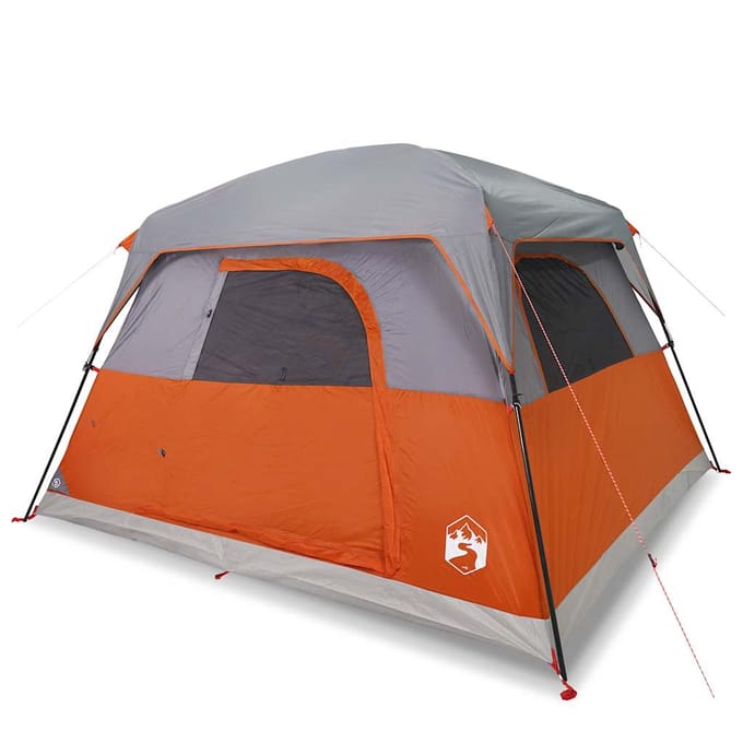 Vidaxl Tente de Camping, 4 Personnes, Orange, Imperméable