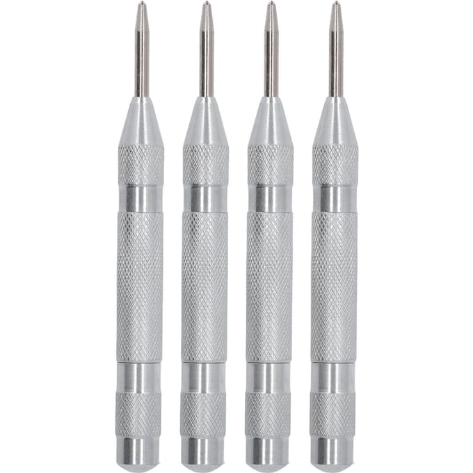 4 Pièces Pointerau Automatique Acier Haute Vitesse 5 Pouces Kit d'Outils pour Installation Maintenance argenté