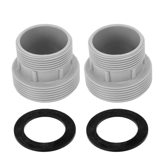 2 STUKS Zwembadslang Conversie Adapter Plastic Universele Zwembadfilterpomp Slangadapter met Connector gray