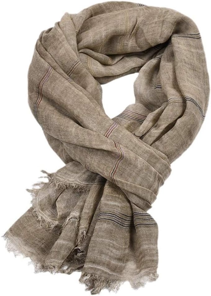 Gestreepte zachte sjaal viscose katoen 190x90cm