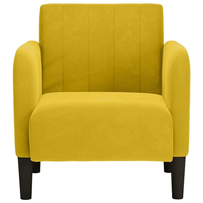 vidaXL - Fauteuil - met - armleuningen - 54 - cm - fluweel - geel