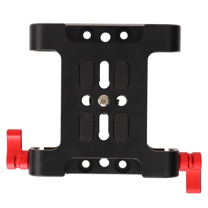 14in Camera Montage Basisplaat Aluminiumlegering 15mm Diameter DSLR Accessoires voor Sony FS7 black