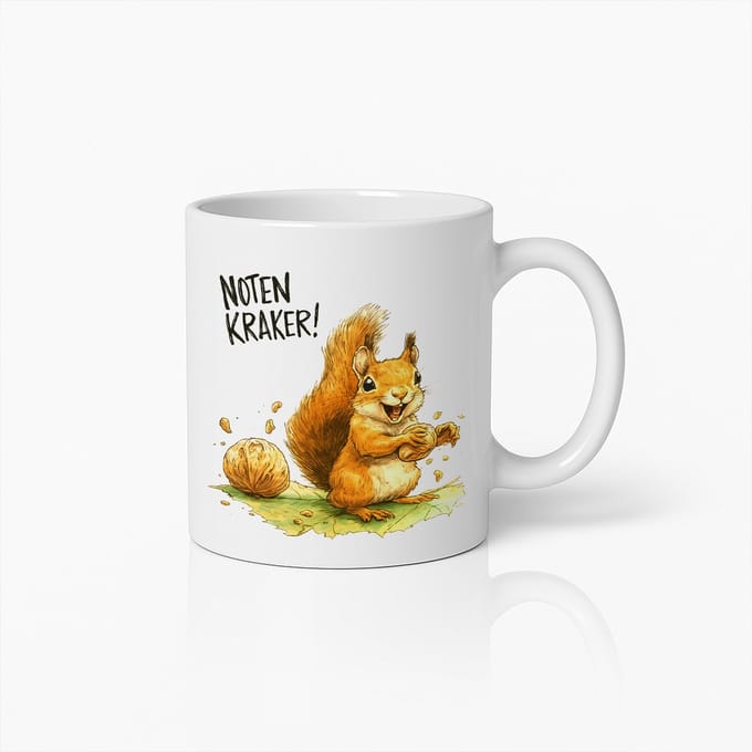 Notenkraker Eekhoorn Mok – Grappig Cadeau voor Dierenliefhebbers