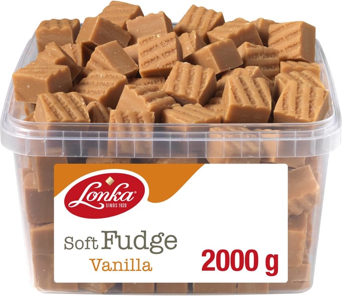 Lonka Fudge vanille - snoep - romige vanillesmaak - box a 2kg