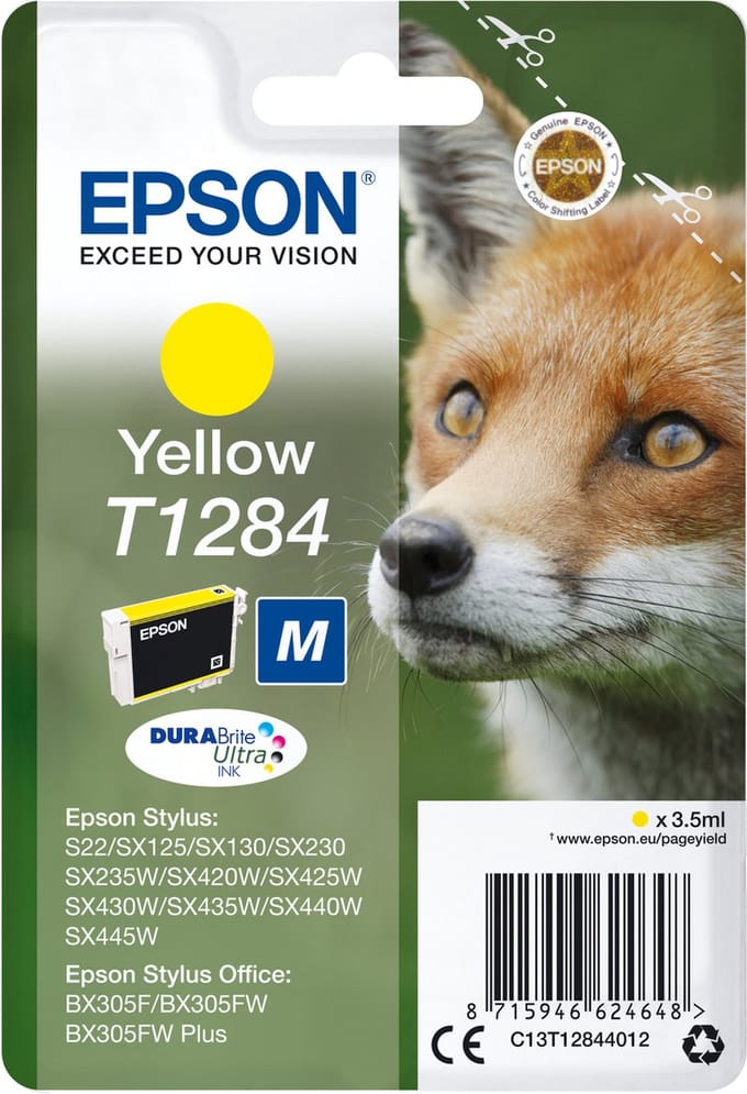 Epson Fox T1284 DURABrite Ultra gele inkt enkelverpakking