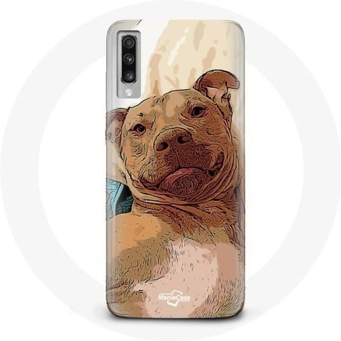 Coque pour Samsung Galaxy A70 American Pit Bull Terrier Marron