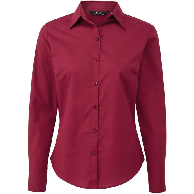 Premier Dames/Dames Shirt Met Lange Mouwen (Bourgondië)
