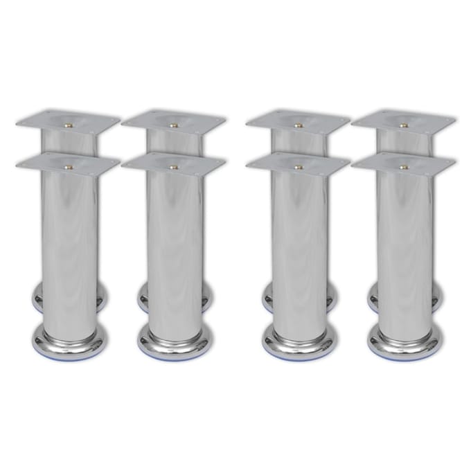 vidaXL - Bankpoten - 8 - st - rond - 180 - mm - chroomkleurig