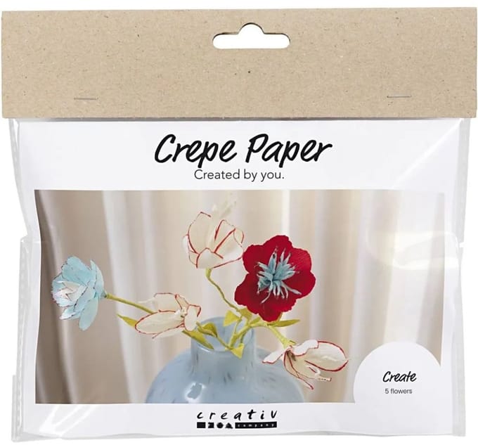 CC Mini hobbyset Crepepapier Bloemen Pastelkleuren