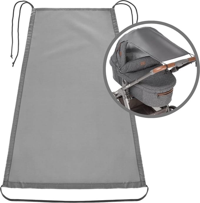 Zonnescherm kinderwagen universeel - Zonnedoek buggy - Bambino grijs