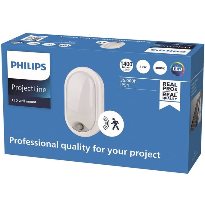 Philips ProjectLine wandlamp ovaal 15W - IP54 spatwaterdicht - 4000K