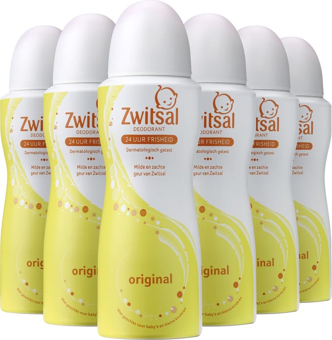 Zwitsal - Deodorant - Original - 6 x 100 ml - Voordeelverpakking