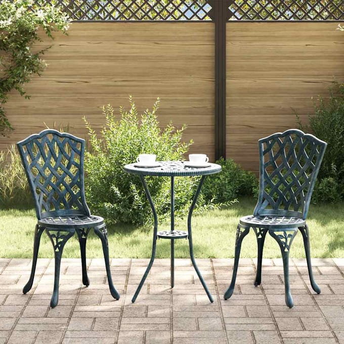 vidaXL - Tuin - Bistro - Set - 3 - st - Groen - Aluminium