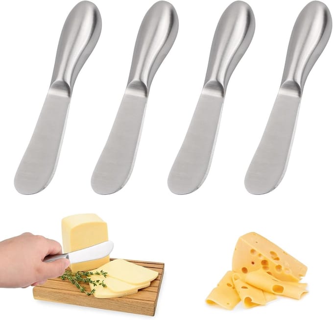Spreider Mes Set, 4-delige Kaas- en Boterverspreider Messen, Roestvrij Staal Multifunctionele Boter Messen