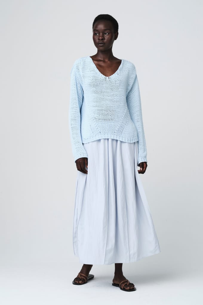 Fancy cotton Pullover E20197S | Light Blue - Light Blue / S