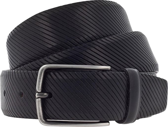 Vanzetti Leren Riem 35mm Leather Belt W90 Black Zwart
