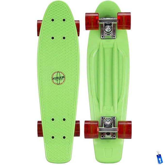 Penny Board Plastic Skateboard Retro - Met LED wieltjes - 57 cm - Groen
