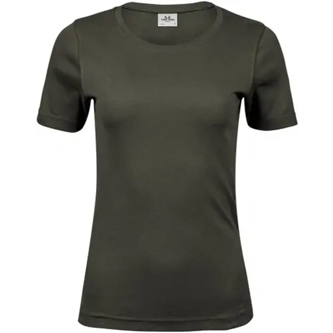 Tee Jays - Dames Interlock T-shirt - Deep Green maat L