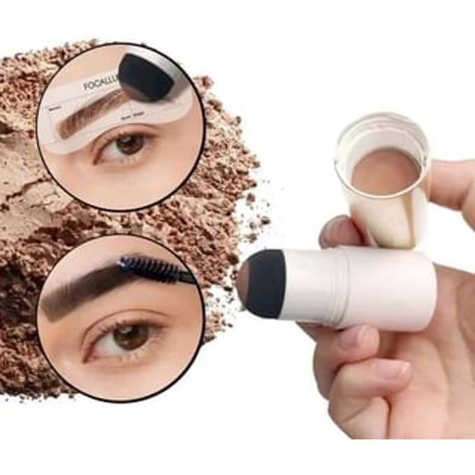 FOCALLURE - New Eyebrow Stamp Stencil Kit - 3 Colors #BR04 Red Brown
