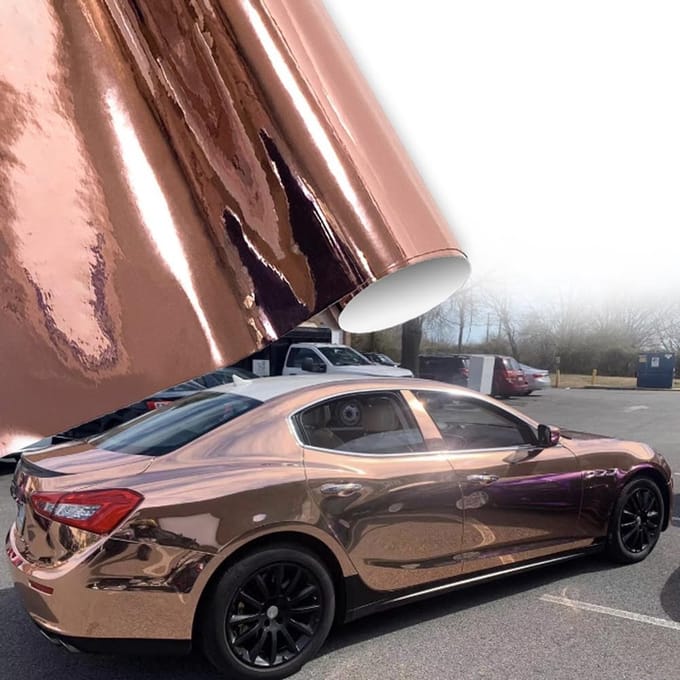 Golden crown - Autofolie - Roségoud - Glanzend chroom effect