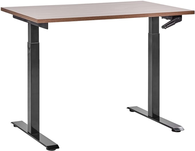 DESTINES - Verstelbaar bureau - Donkerbruin/Zwart - Spaanplaat
