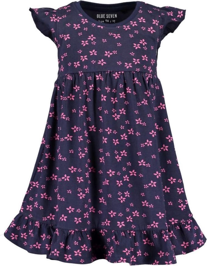 Blue Seven - jurk - gebloemd navy - Maat 104