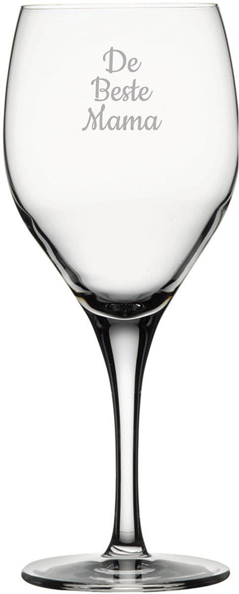 Gegraveerde witte wijnglas 34cl De Beste Mama