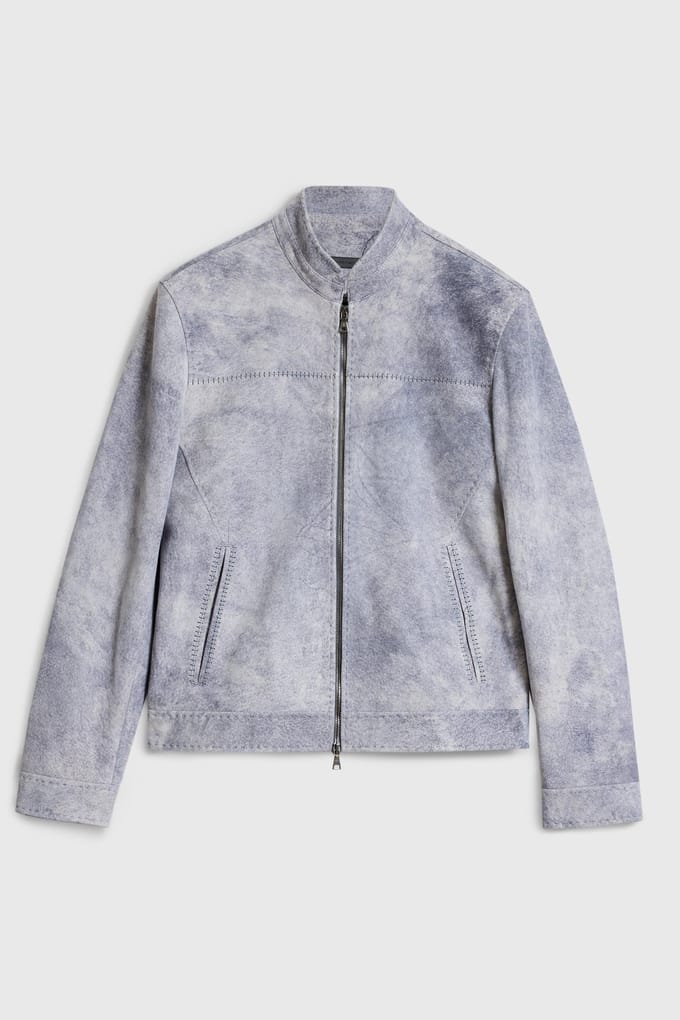John Varvatos Slim Fit Zip Front Jacket With Artisan S Hibiscus Größe: 48 | Leichte Jacken Outlet | Herren | Weiß
