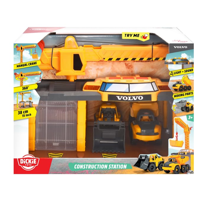 Dickie Volvo Construction Station met 2 freewheel voertuigen 16,5cm