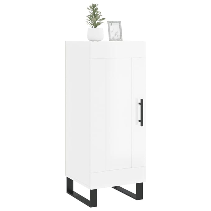 vidaXL - Dressoir - 34,5x34x90 - cm - bewerkt - hout - hoogglans - wit