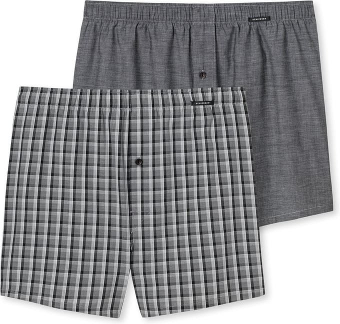 Schiesser 2PACK Boxershorts Heren Onderbroek - zwart - Maat L