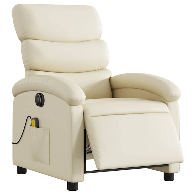 vidaXL - Massagestoel - verstelbaar - elektrisch - kunstleer - crèmekleurig