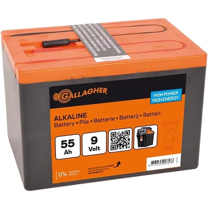 Gallagher Powerpack Alkaline batterij 9V (55Ah) - Langdurige batterij