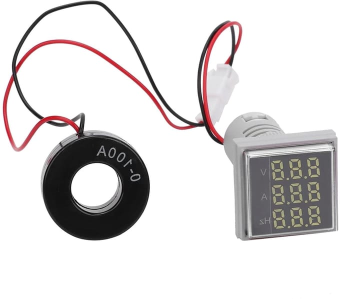 Digitale Indicator - Spanning Stroommeter - Elektrische Controle - 3 Functies In 1 - 50-500V 100A - Wit/Rood/Geel/Groen/Blauw