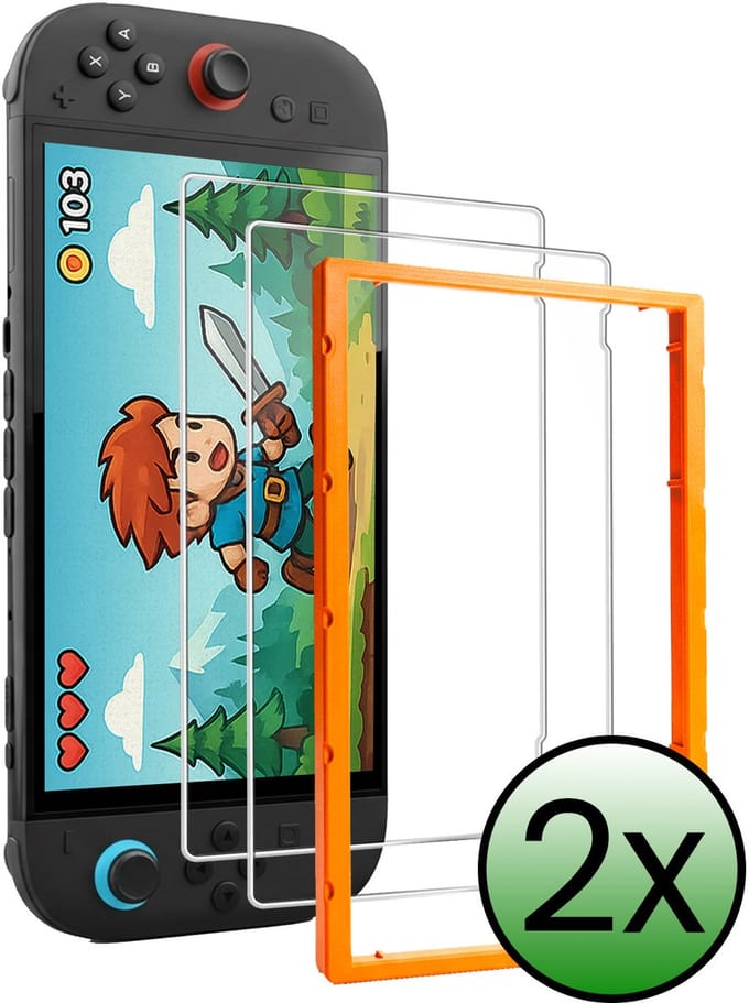 Beschermglas Geschikt voor Nintendo Switch 2 Screenprotector Met Frame Tempered Glass - Screenprotector Met Installatie Frame Geschikt voor Nintendo Switch 2 Screen Protector - 2 Stuks