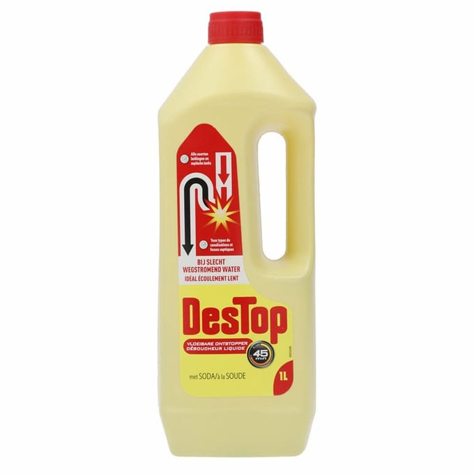 2x Destop Geel Vloeibare Ontstopper 1 liter