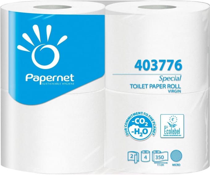 Sterk 2-laags Toiletpapier Compact 350 Vel Wit 4 Rollen
