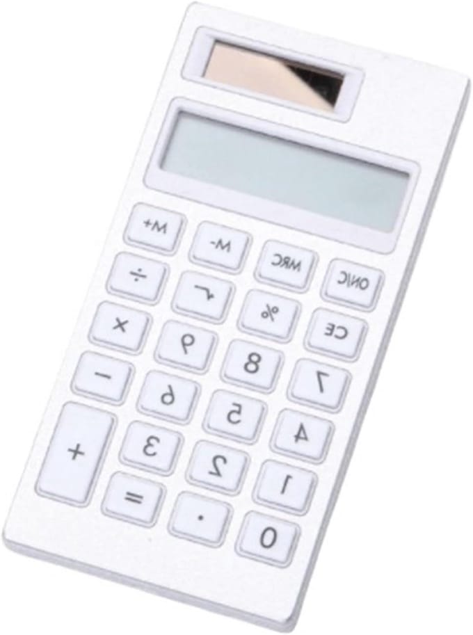 Rekenmachine Bureau - Zonne-calculator - Dagelijkse Berekeningen - 12-cijferig display - LCD scherm - Wit