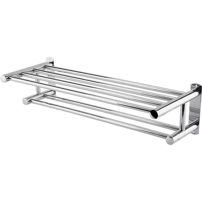 Dubbellaags Verchroomd Wandgemonteerd Badkamer Handdoekenrek Houder Plank Opbergrek gray