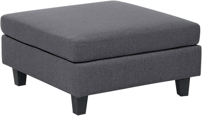 UNSTAD - Hocker - Donkergrijs - Polyester