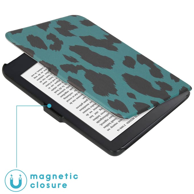 imoshion Design Slim Hard Case Bookcase voor de Kobo Clara 2E / Tolino Shine 4 - Green Leopard