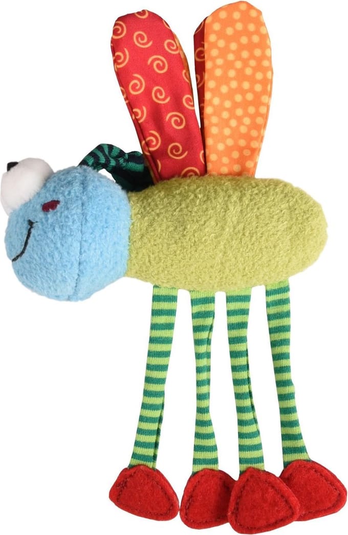 Flamingo - Kattenspeelgoed Yowly Libelle met pootjes - Multicolor - 18 cm