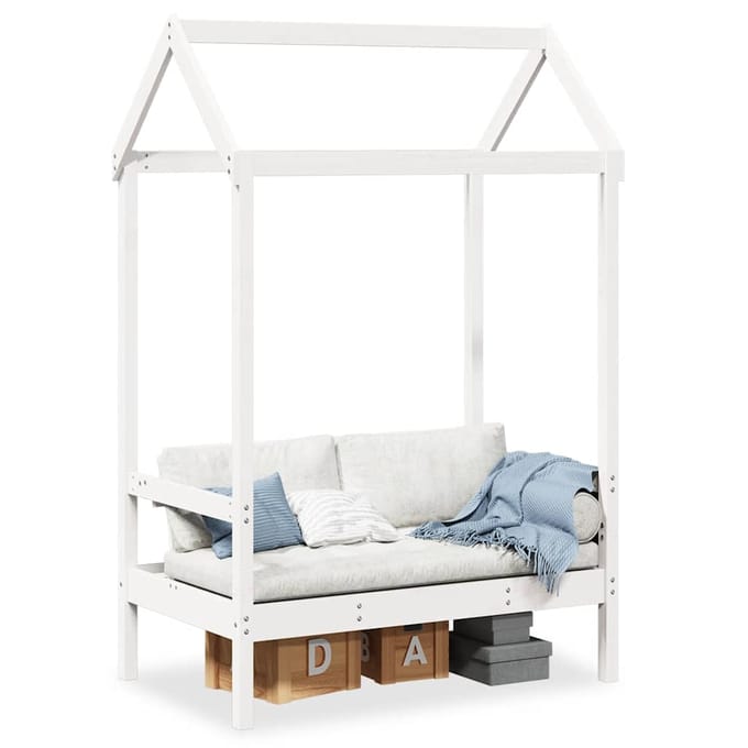 vidaXL - Bank - met - dak - 117,5x70x176,5 - cm - massief - grenenhout - wit
