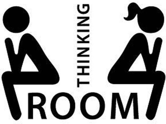 Grappige WC-Sticker - Thinking Room - Muur Deur sticker - van Heble®