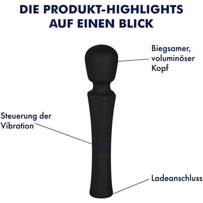 EIS, vibrator, 'siliconen massage-apparaat', 20 programma's, waterdicht, zwart