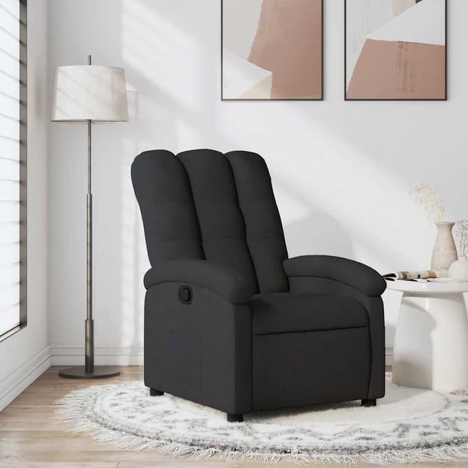 vidaXL - Relaxfauteuil - Zwarte - Stof