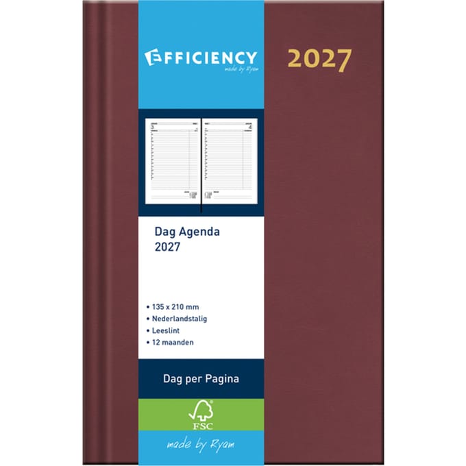 Agenda 2027 Ryam Efficiency Baladek 1dag/1pagina bordeaux