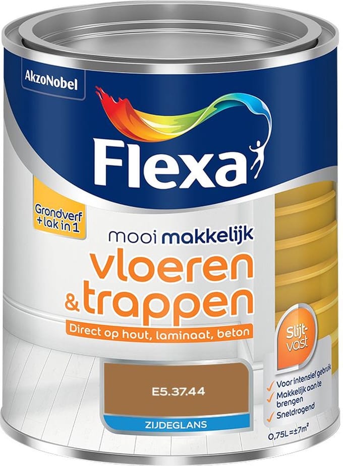 Flexa - Mooi Makkelijk Vloeren & Trappen Zijdeglans - E5.37.44 - Mengverf - 750 Ml