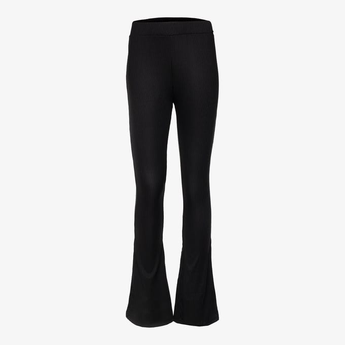 TwoDay meisjes flared ribbroek - Zwart - Maat 146/152