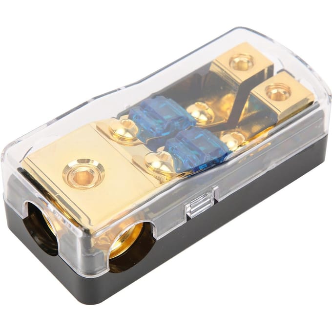 60A Stroomverdeelblok 1 in 2 Uit Auto Audio Splitter Koper Aarde Zekeringhouder beige